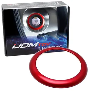 iJDMTOY JDM Red Aluminum Keyless Engine Push Start Button Outer Ring For Infiniti G37 Q50 Q60 FX35 QX70 QX60; For Nissan 370Z GT-R Altima Maxima Murano