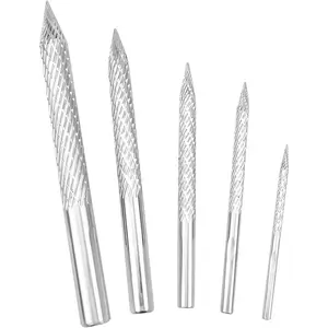 Tire Bit Multi Sizes Tire Repair Carbide Burr Drill Bit Carbon Steel Reamer Drill Tire Repair Tire Patches Plug Cutters Wire Cutter, 5 Pack 3 Mm 4.5 Mm 6 Mm 8 Mm 10 Mm Tavaski