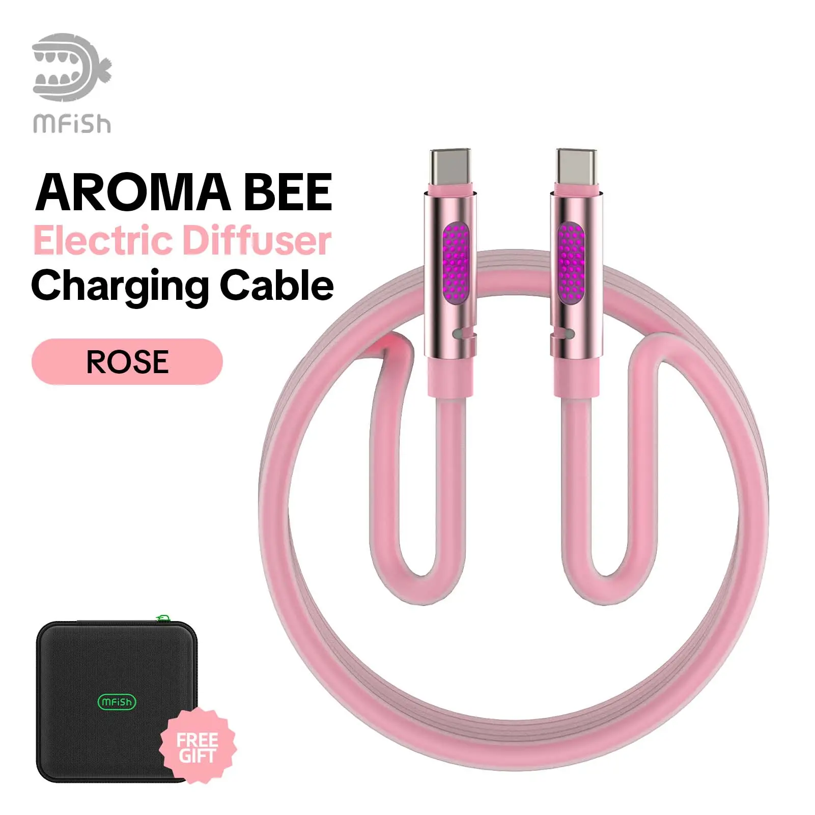 mfish AROMA BEE Aromatherapy 240W USB C To C Fast Charging Cable 6ft, Type C Fast Charging Cable Compatible with iPhone 15/16 MacBook, iPad