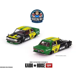 Kaido House x Mini GT 1:64 Datsun Street 510 Racing V2 - Black and Yellow