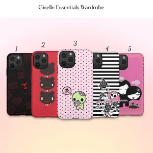 [Y2K VIBE] Kawaii Emo Pink Grunge Phone Case - Aesthetic Cyber-Goth Tough Shell - Protective iPhone 11-17 Cover - Includes FREE 5pcs Stickers