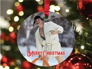 National Lampoon Inspired Cousin Eddie with TEXT Christmas Ornament, Funny National Lampoon Gift, Griswold Family Christmas Ornament