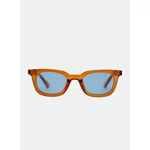 OTRA Nia Sunglasses - Transparent Tan Wayfarer with Cool Blue Lenses Unisex Fashionable & Durable UV Protection Glasses