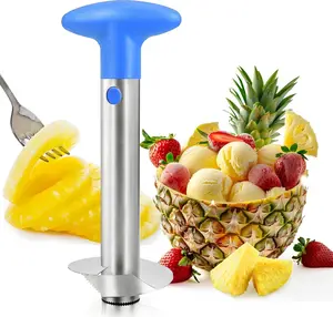 Pineapple Corer, [Upgraded, Reinforced, Thicker Blade] Newness Premium Pineapple Corer Remover, Stainless Steel Pineapple Core Tool for Home & Kitchen with Sharp Blade for Diced Fruit Ring (Blue) Newness Ongoing
