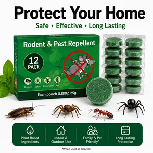 12-Pack Peppermint Rodent Repellent Balls, Mouse & Rat Repellent for Home, Kitchen, Garage, Car Engine & Indoor Outdoor Pest Control