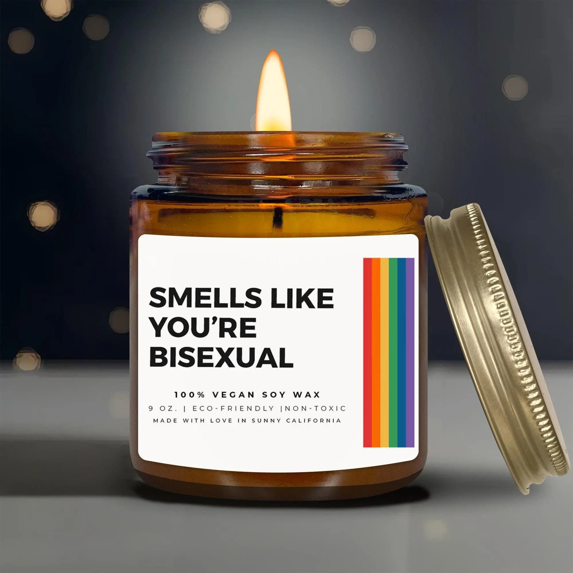 Smells Like You're Bisexual Candle, Funny LGBTQ Gifts, Pride Candle, Coming Out Gift, Pride Month Gift, Queer Candles, (C-15PRI)