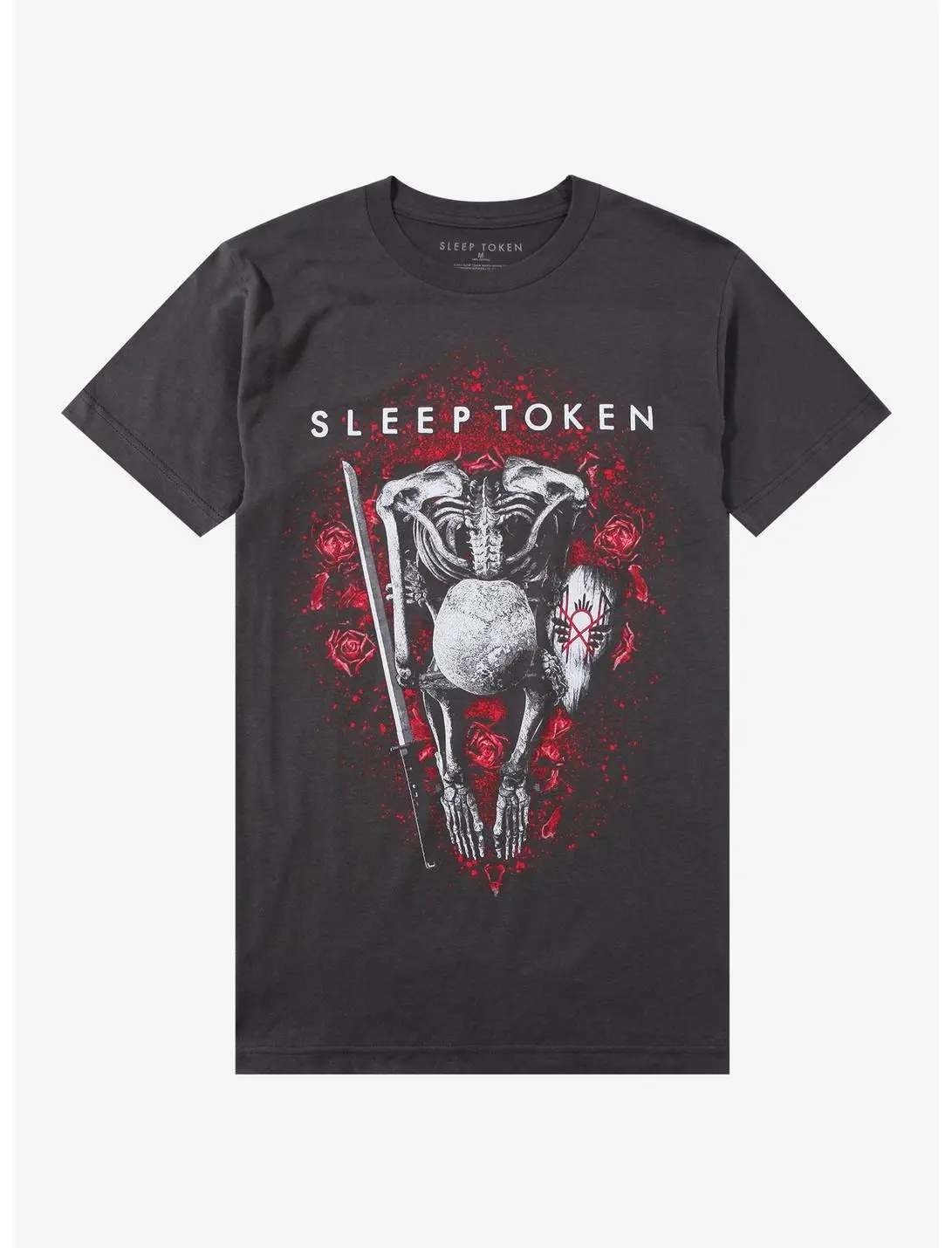 Sleep Token Skeleton Roses Boyfriend Fit Girls T-Shirt Hot Topic Exclusive T-Shirt Sleep Token Shirt, Even In Arcadia Shirt, Scene Sleep Token Even In Arcadia Shirt