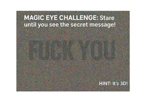 F*CK YOU - Funny Gag Postcard – Optical Illusion Hidden Message – Anonymous Prank Mail Joke
