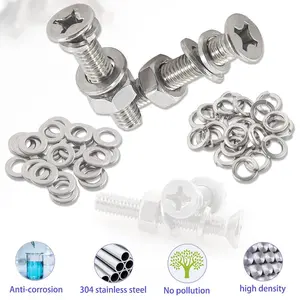 720Pcs Stainless Steel Phillips Flat Head Machine Screws Nuts Washers Assortment Kit