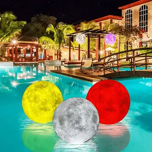 16 Inch Solar Floating Moon Light with Remote, LED Inflatable Moon Lamp, Waterproof Pool Light Ball for Outdoor Garden, Pool, Patio, Party Decor