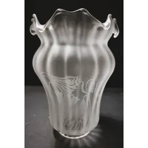 39623 Vianne Double Crimp Glass Lamp Shade – Lilly Pattern, 2-1/4" Fitter