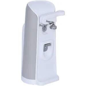 212 MAIN Electric Tall Can Opener - White, Auto Cut-Off Kitchen Gadgets with Durable Material, 9.5x5.5 in Tool with Convenient Cord Storage, Great for Large Cans & Bottle Openers, Bar Utensils