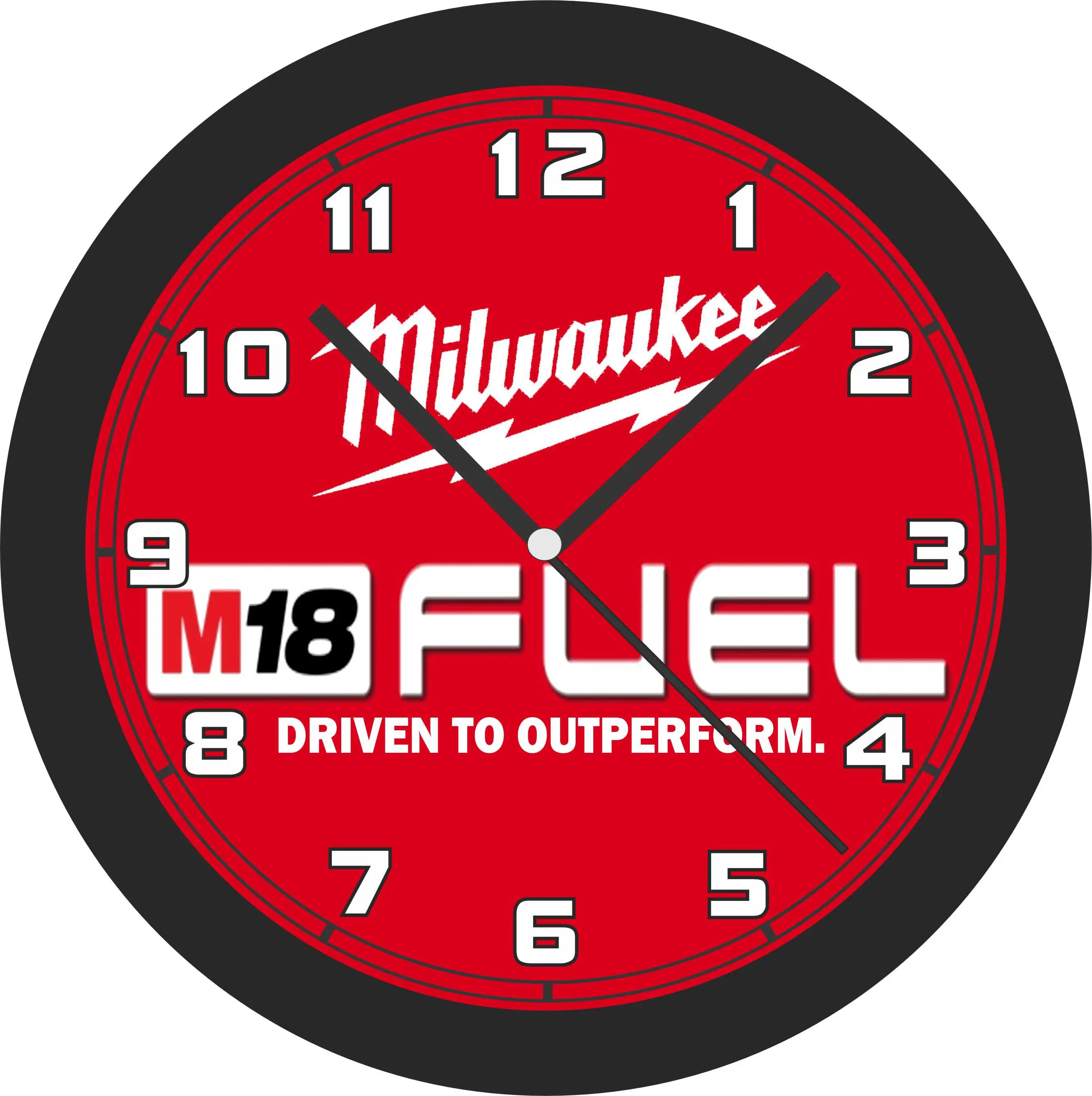 www.jimsclassicclocks.com Vintage M18 Fuel Neon Glass Photo Metal Print Round Wall Clock - Silent Move Creative Decorative Clock, Multi-Size Acrylic Decoration Item for Home, Office Room Decor, Decoration Items, Home Decor Items