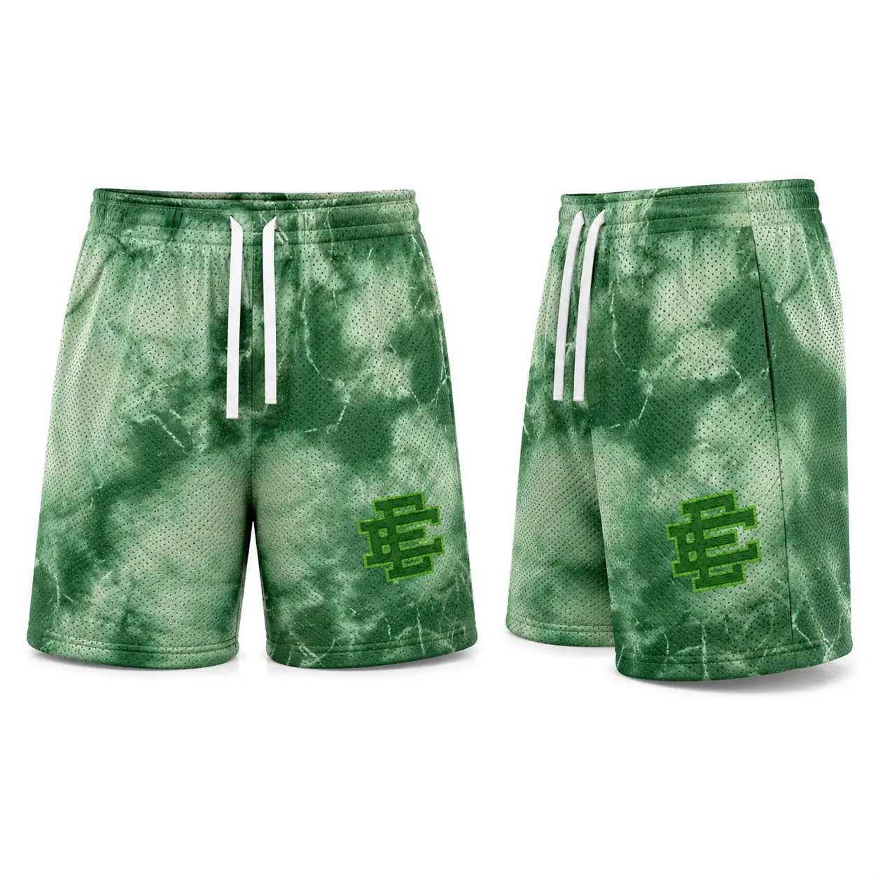 Eric Emanuel Tie Dye Mesh Shorts Retro Basketball Streetwear Relaxed Unisex Summer Shorts