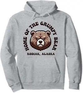 Home of the Grumpy Bear Kodiak Alaska Pullover Hoodie - Elizabethmc Shop 81B0CT2KYWTD