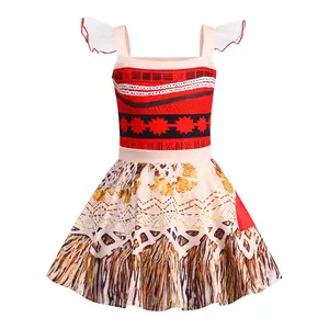 Red Print Cartoon Cosplay Costume Fancy Carnival Kids Clothes Performance Princess Theme Party Holiday Girls Ball Gown Children Cocktail Dress 3-8Y