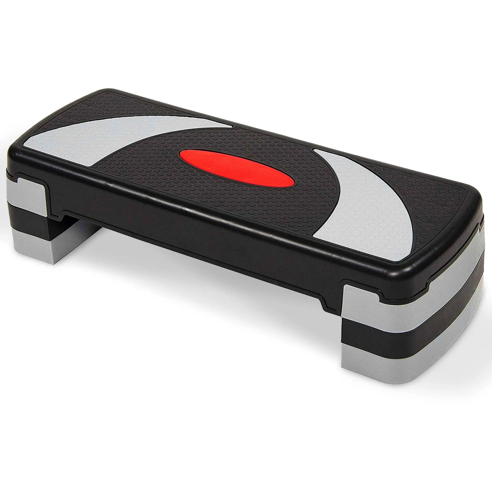BalanceFrom Fitness Adjustable Workout Aerobic Step Platform Trainer, Gray/Black