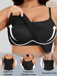 Women's Slim Fit Cami Top with Removable Padding, Adjustable Straps, Soft and Stretchy Material, Stylish Everyday Wear, Fitted