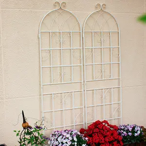 4‑Pack Galvanized Powder‑Coated Metal Garden Trellises, 19.7"W*71"H Rust‑Resistant Plant Supports for Climbing Vines Peas Beans Roses Clematis, DIY Privacy Screen Corner Trellis