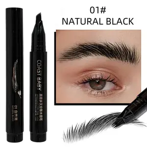 Double-effect speed eyebrow pencil: It adopts a multi-brush design to create sharp and natural eyebrows, accurately fills the eyebrow lines, and is waterproof and anti-smudging for a long time. 3D fluffy technology ensures natural smudging.