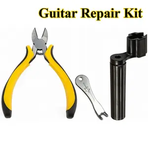 3 Pieces Guitar Repair Tools Set,Including 2 in 1 String Winder,String Cutter and Pin Puller for Acoustic Electric Bass,Christmas Party Gifts,Hand Tools Kits