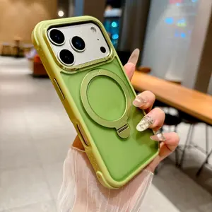 360° Rotatable and Foldable Bracket Phone Case, compatible with iPhone 17 Pro Max, 16 Pro, 15 Plus, 14 and 13 Air. This shockproof protective cover features a durable and stylish design, perfectly suited for daily use.