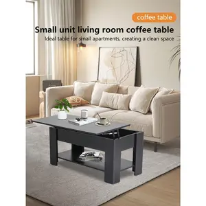 Manufacturer discount  Top Coffee Tables With Hidden Compartment And Storage Shelf Wooden Lift Tabletop Dining Table For Living Room Home