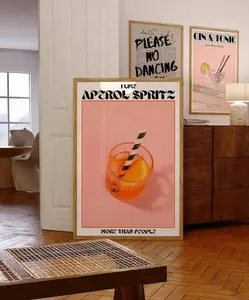 Aperol Spritz Poster, Retro Wall Art, 70s Print, Bar Wall Decor, Kitchen Wall Art, Preppy Print, Psychedelic Art, Vintage Decor, Trippy Art