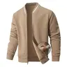 Zaitun Men's Casual Varsity Bomber Coat - Menswear Men's Clothing Lightweight Fitted Polyester Jackets Zip Up, Stand Collar, Long Sleeves, Beads Accents, Fall Winter Outerwear, Easy Styling for Errands, Casual Jackets & Coats