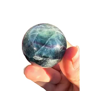 Stunning Rainbow Fluorite Sphere - Beautiful Healing Crystal - Natural Crystal Ball