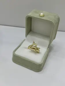 14k Gold Plated Dolphin Ring, Fashion Costume Jewelry Accessory