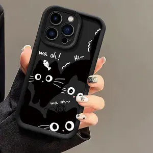 Cute Cat Pattern Phone Case, Anti-drop Cellphone Protective Case, Total Protective Shockproof Mobile Phone Cover for iPhone 17 Pro Max Plus Air/  X 11 12 13 14 15 16 S A Protection Transparent