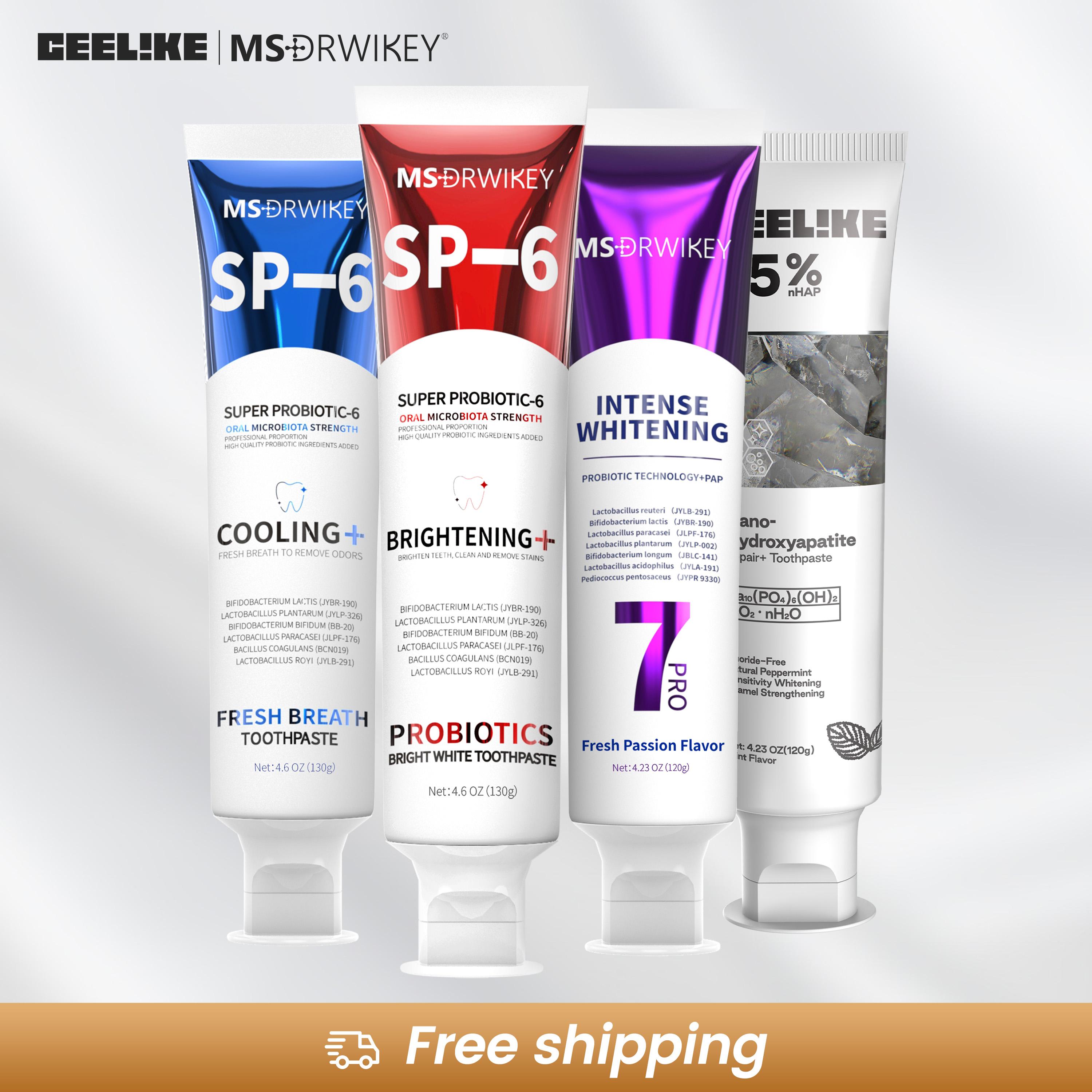 CEELIKE｜MSDRWIKEY Oral Care Gift Box (4-Piece) | 7Pro, SP-6, Mint Toothpaste & Probiotic Spray | Complete Fresh Breath & Enamel Care