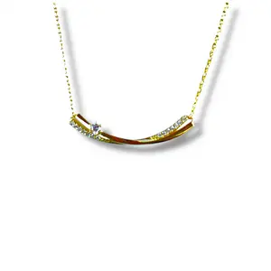 Arc Sparkle Bar Necklace-Gold LM