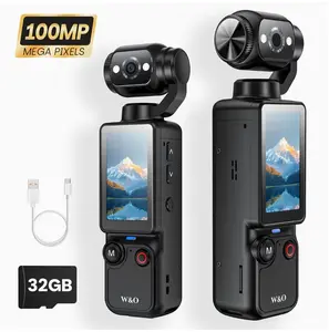 4K HD Video Capture Pocket Camera - 100W Pixel, 180° Swiveling 1.9 Inch Display, Webcam Functionality, 32GB Memory Card, Compact Mini Audio-Visual Camera, Ideal for Outdoor Activities, Biking, Traveling