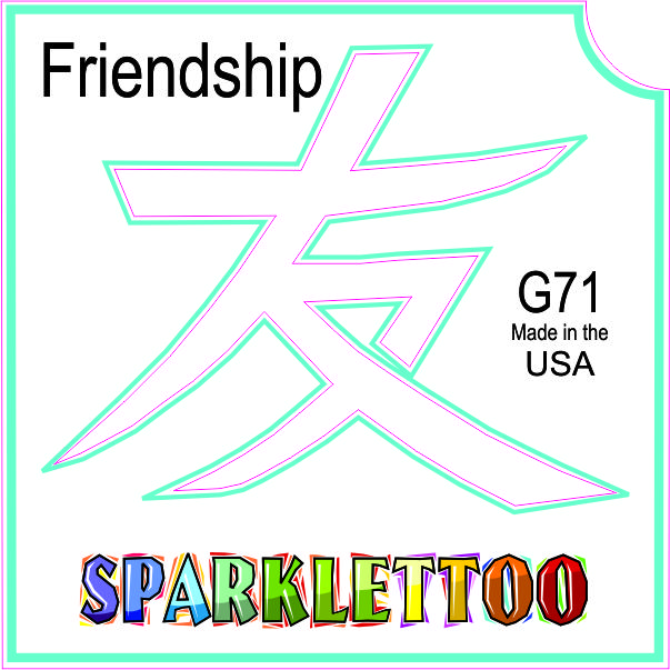 212 MAIN Glitter Face Tattoo Stencil - 3-Ply Layers, Water Resistant, Kids Safe Ruby Red G71 Friendship Theme, Pack of 100 (Men's Special Occasion Costume Accessory)