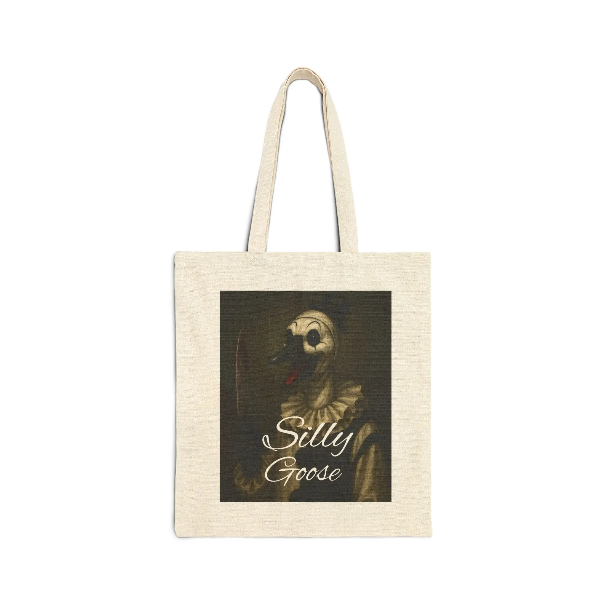Silly Goose Tote Bag, Funny Canvas Bag, Eco-Friendly Shopper, Gift for Friends, Clown Art Tote, Everyday Use Bag