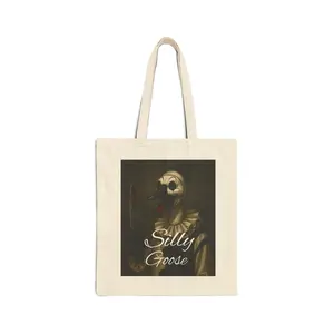 Silly Goose Tote Bag, Funny Canvas Bag, Eco-Friendly Shopper, Gift for Friends, Clown Art Tote, Everyday Use Bag