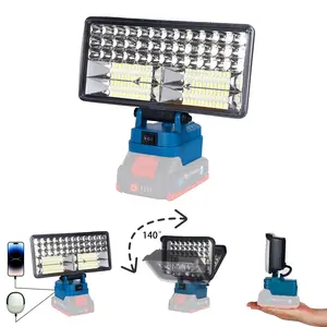 4/5/8-inch cordless LED work light, suitable for Makita battery, cordless LED work site light, dual USB charging, Rechargeable Work Light, battery light for outdoor, camping, car maintenance, emergency and work site lighting, battery not incloud