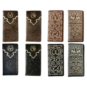 Longhorn, Horse, Horseshoe Men Western Wallets Bifold Check Book Style