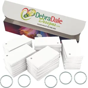 Mini Blank Index Cards, 2x3.5 Inches, 1,000 Count, White Punched