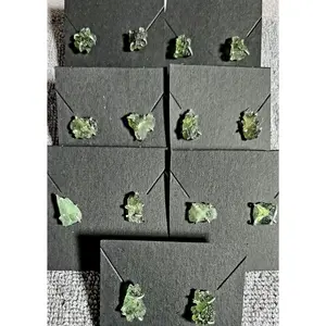 Rough Moldavite Stud Earrings