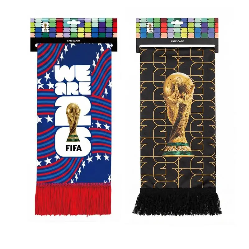【FIFA WORLD CUP 2026 】 Officially licensed scarf unisex design fashionable accessory, a must-have for watching games, Family Game Night soft and comfortable, suitable for gift summerwins Tassel Soft To The Touch