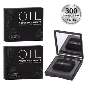 Magnet Oil Blotting Setting Sheet With Powder More Control Oil Keep Fresh 2 IN 1 Blotting Sheet with Mirror Portable Facial Oil Absorbing Sheets , Matte Finish for Daily Touch Up - Travel Friendly