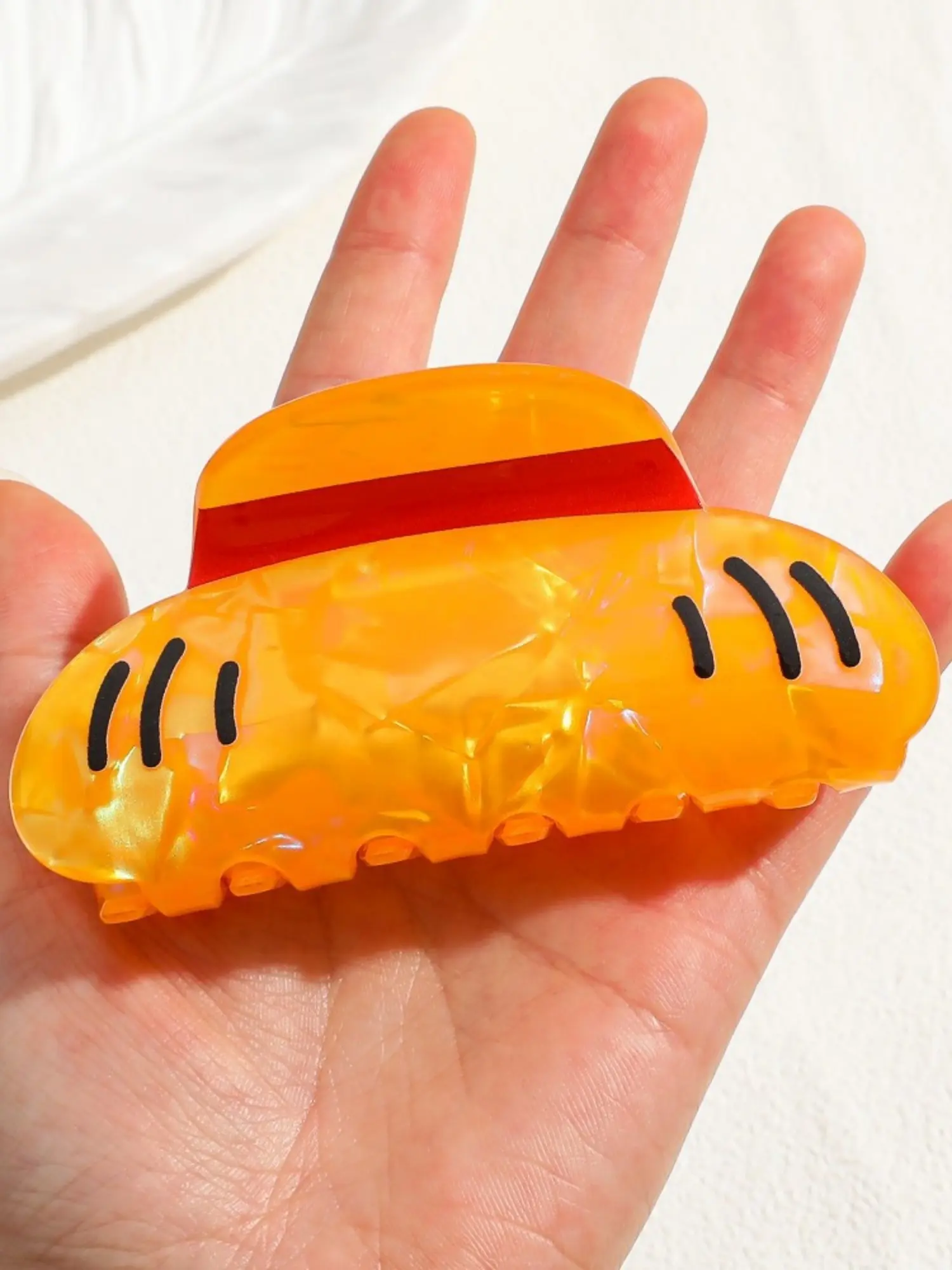 New One Piece Luffy Cartoon Anime Playful Fun Hair Accessory Hair Styling Acrylic Material Suitable for Girls' Updo Hair Claw Clip Cute Hair Accessories Fun Hair Clips