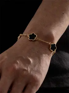 Men's Fashion Five-Leaf Flower Lucky Bracelet, Classic Design, Daily Wear, Versatile Accessory, Stylish Jewelry for Men