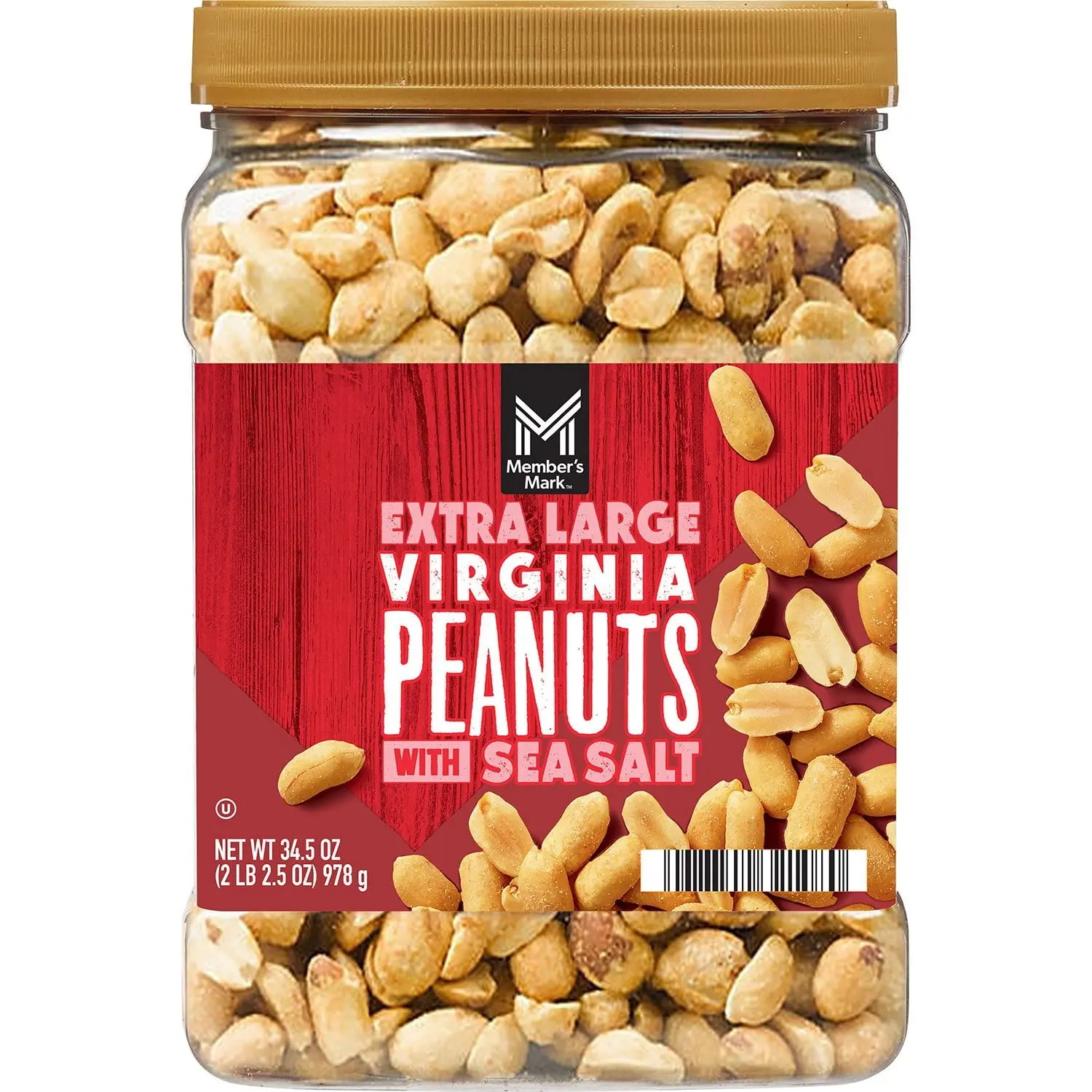 Member's Mark Extra Large Virginia Peanuts, 34.5 oz – Premium Roasted & Salted Virginia Peanuts, Extra Crunchy Gourmet Snack, High-Protein Party & Everyday Treat