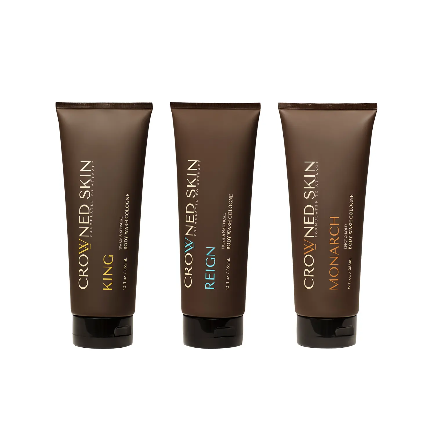 Crowned Skin Cologne-Infused Body Wash - King, Reign, Monarch - 3 Pack