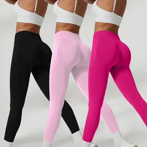 3 Piece Set Scrunch Butt Lifting Leggings for Women Seamless Workout Leggings High Waist Tummy Control Yoga Pants Leggings Skinny Pant Compression Pants Gym Outfits Women Pilates Outfit