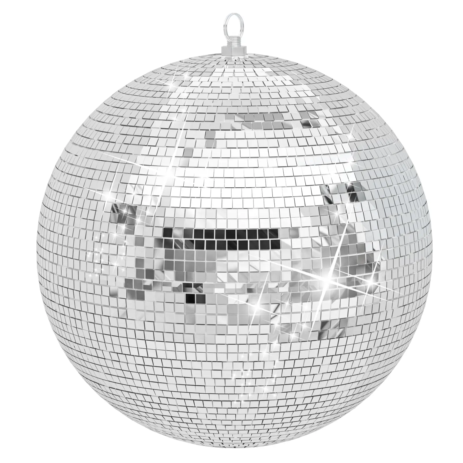 Large Silver Hanging Disco Ball - 12/16/20/24Inch Festive & Party Home Decoration